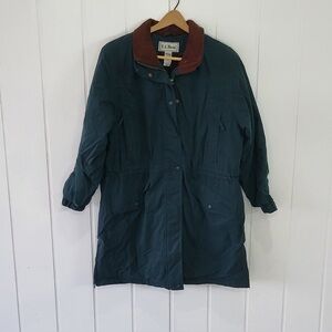 L.L. Bean Women's Teal Jacket with Rust Collar Size M